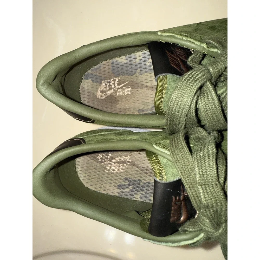 Air Jordan 1 Retro Low NS HC Style# 919705-330 Sz 7.5 Youth Green Suede Sneakers